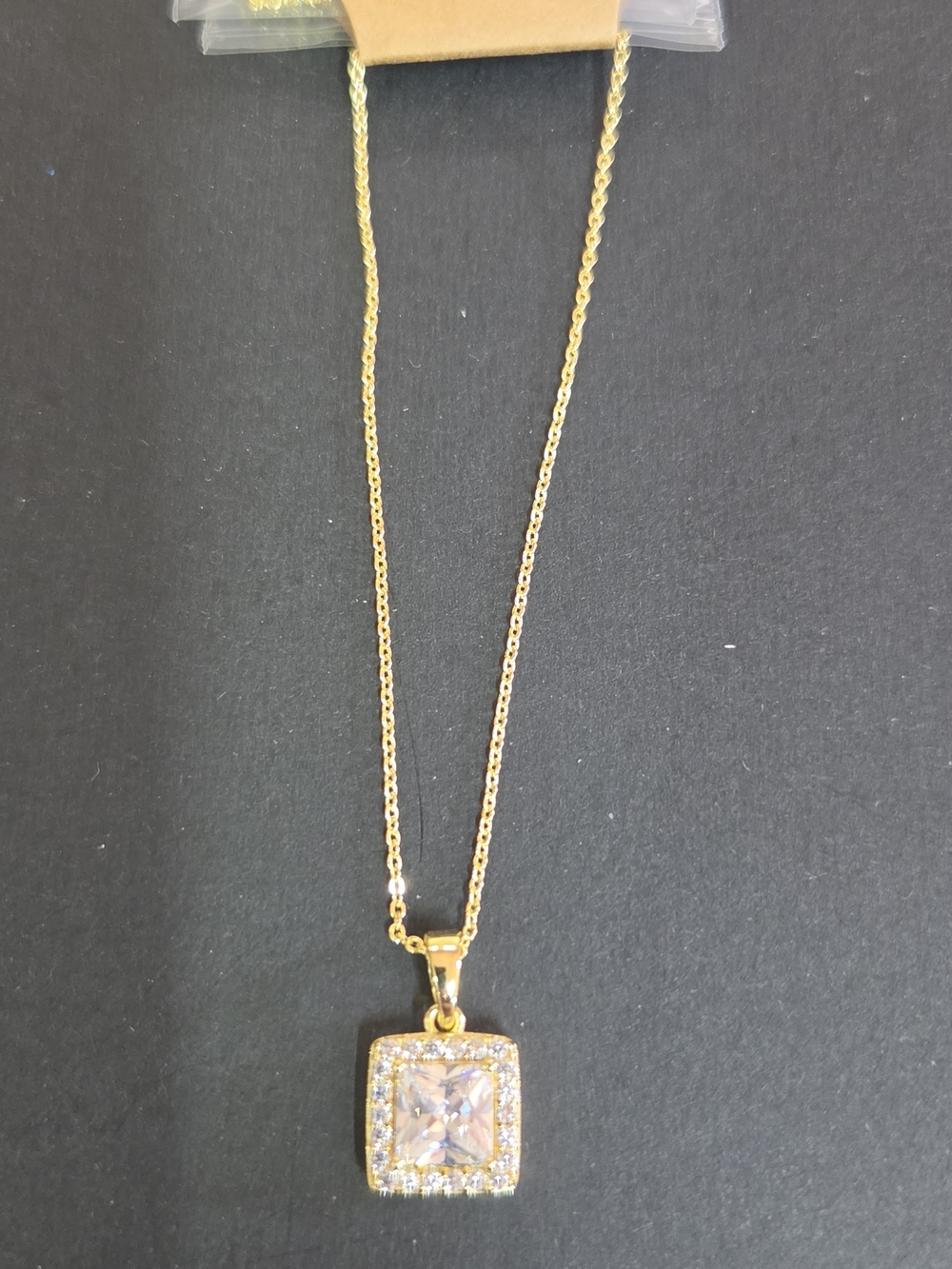 Gold Square Pendant Necklace - Women Jewelry